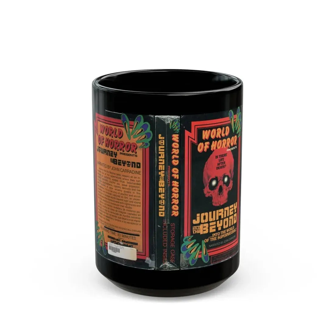 WORLD OF HORROR JOURNEY INTO THE BEYOND (VHS COVER) - Black Coffee Mug 15oz - Go Mug Yourself