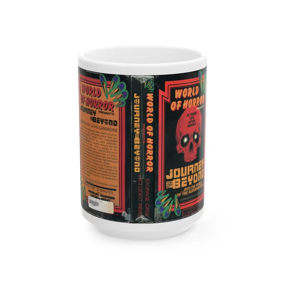 WORLD OF HORROR JOURNEY INTO THE BEYOND (VHS COVER) - White Coffee Mug-15oz-Go Mug Yourself