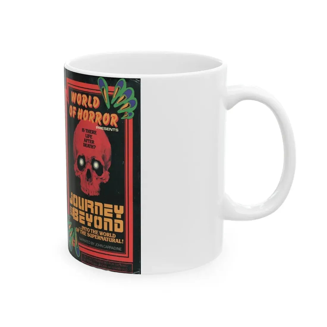 WORLD OF HORROR JOURNEY INTO THE BEYOND (VHS COVER) - White Coffee Mug - Go Mug Yourself