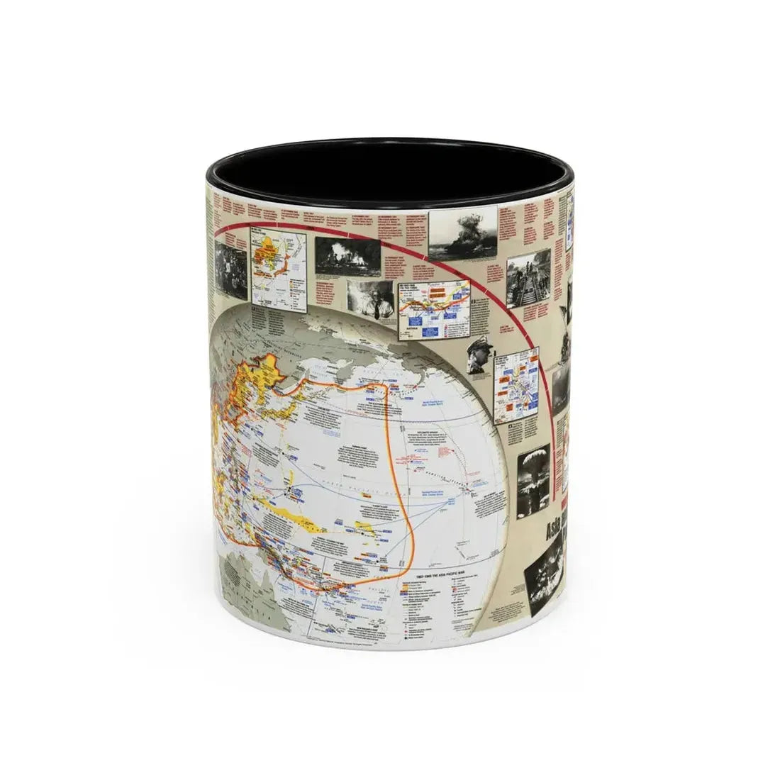 World War II- Asia and the Pacific (1991) (Map) Accent Coffee Mug 11oz Black - Go Mug Yourself