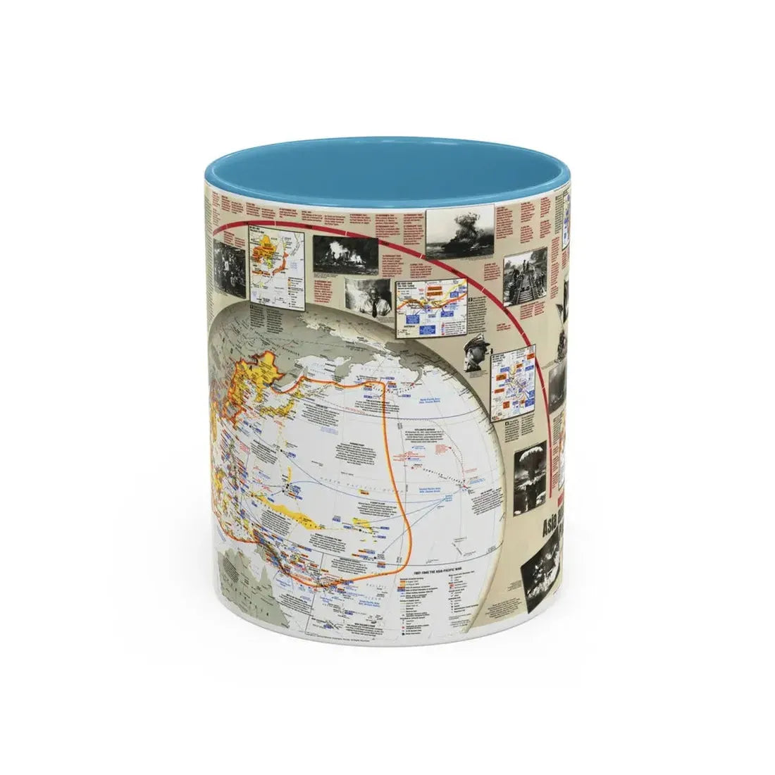 World War II- Asia and the Pacific (1991) (Map) Accent Coffee Mug 11oz Light Blue - Go Mug Yourself