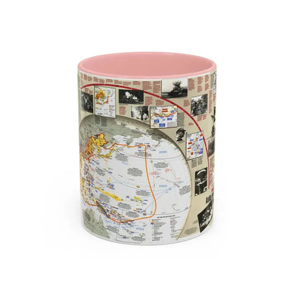 World War II- Asia and the Pacific (1991) (Map) Accent Coffee Mug 11oz Pink - Go Mug Yourself