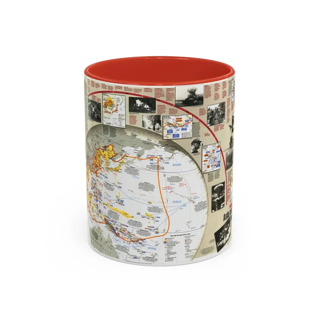 World War II- Asia and the Pacific (1991) (Map) Accent Coffee Mug 11oz Red - Go Mug Yourself