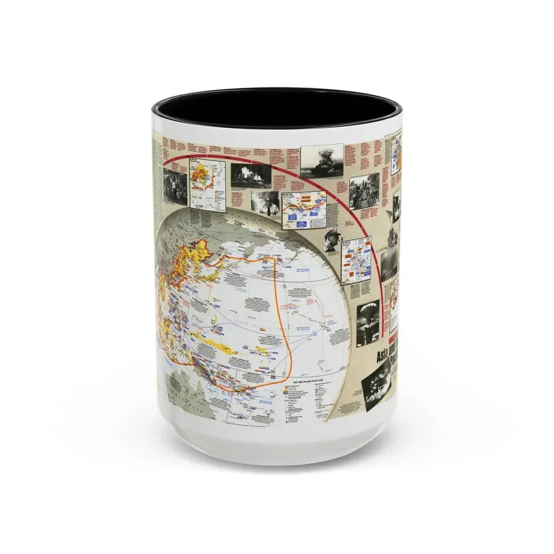 World War II- Asia and the Pacific (1991) (Map) Accent Coffee Mug 15oz Black - Go Mug Yourself