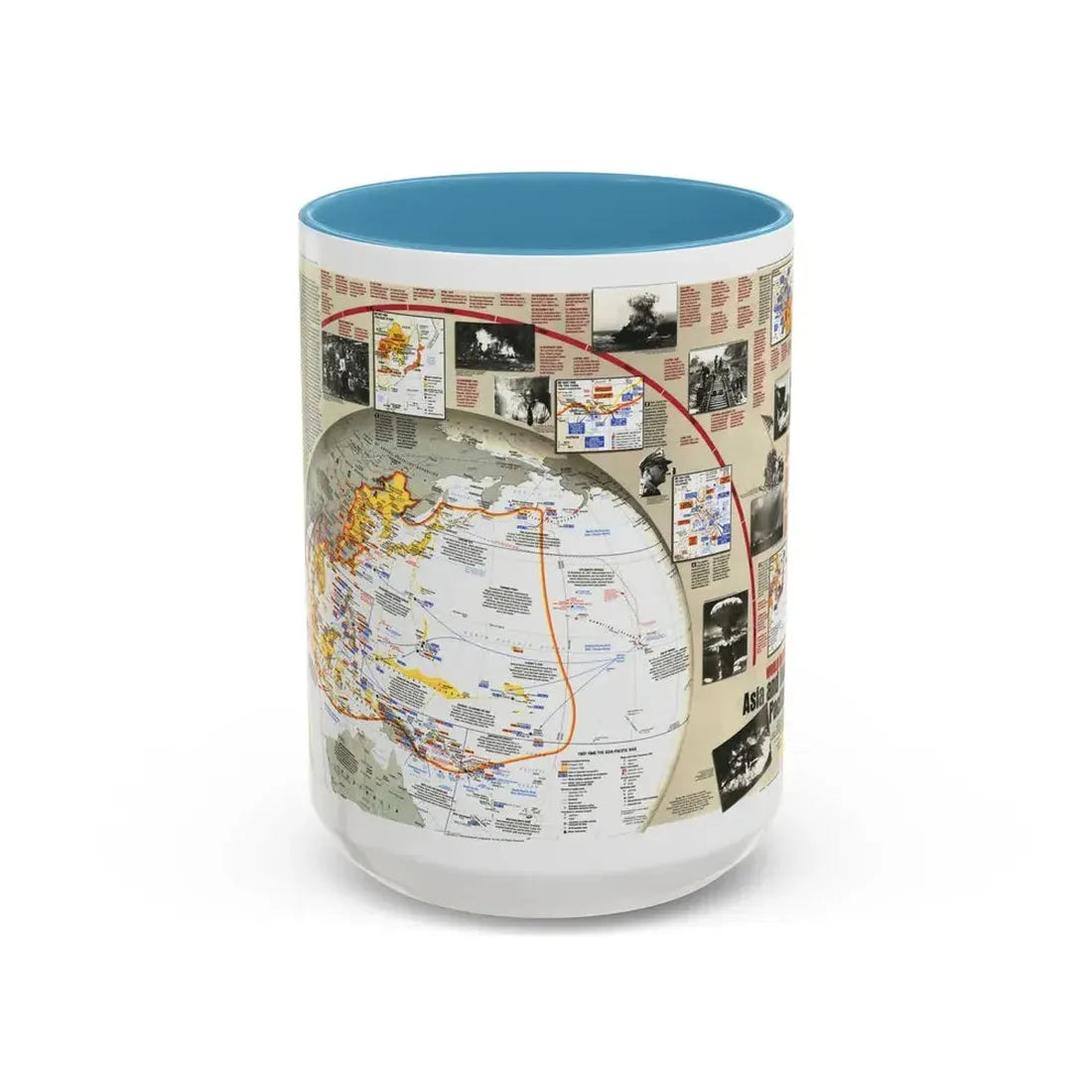 World War II- Asia and the Pacific (1991) (Map) Accent Coffee Mug 15oz Light Blue - Go Mug Yourself