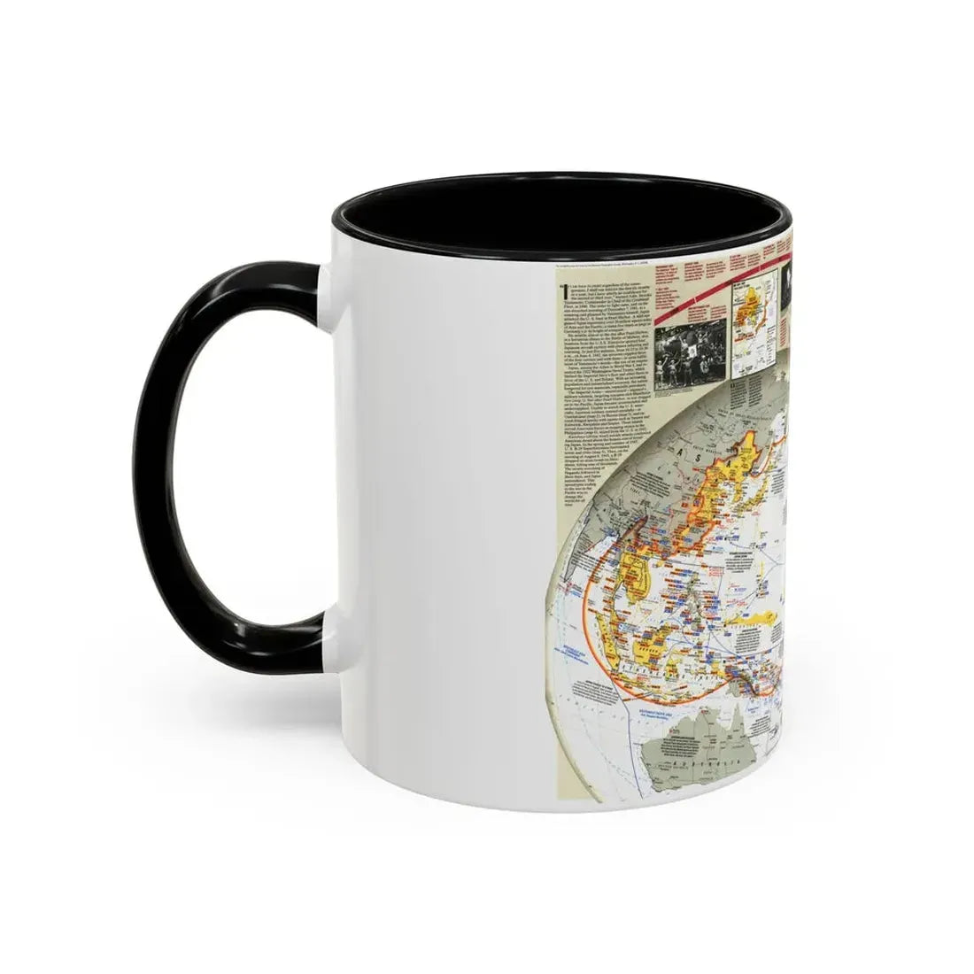 World War II- Asia and the Pacific (1991) (Map) Accent Coffee Mug - Go Mug Yourself