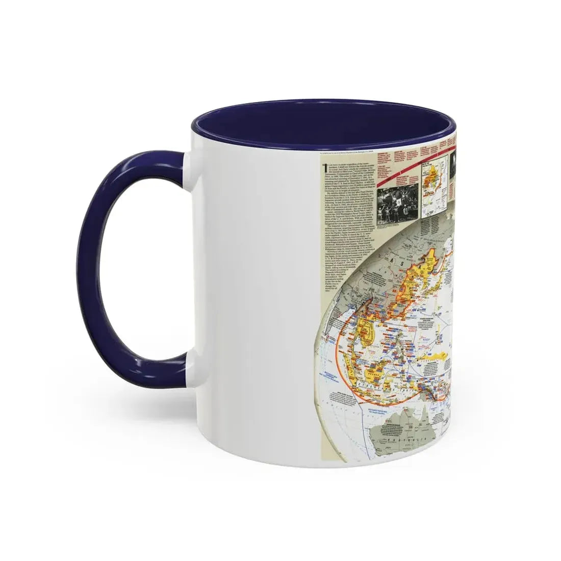 World War II- Asia and the Pacific (1991) (Map) Accent Coffee Mug - Go Mug Yourself