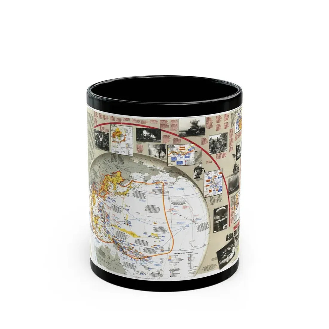 World War II- Asia and the Pacific (1991) (Map) Black Coffee Mug 11oz - Go Mug Yourself