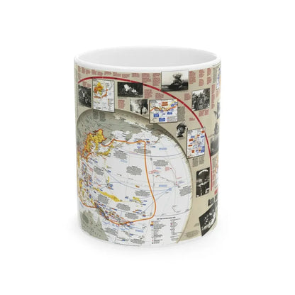 World War II- Asia and the Pacific (1991) (Map) White Coffee Mug 11oz - Go Mug Yourself