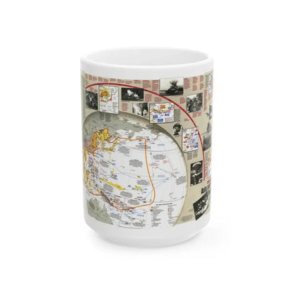 World War II- Asia and the Pacific (1991) (Map) White Coffee Mug 15oz - Go Mug Yourself