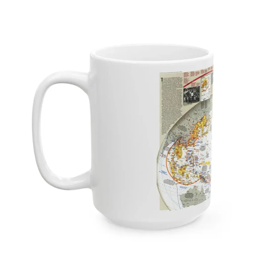 World War II- Asia and the Pacific (1991) (Map) White Coffee Mug - Go Mug Yourself