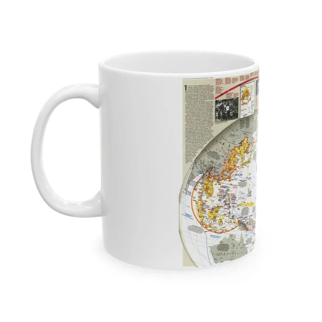 World War II- Asia and the Pacific (1991) (Map) White Coffee Mug - Go Mug Yourself