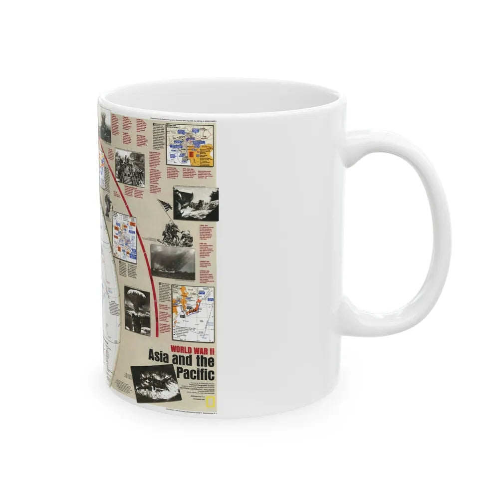 World War II- Asia and the Pacific (1991) (Map) White Coffee Mug-Go Mug Yourself