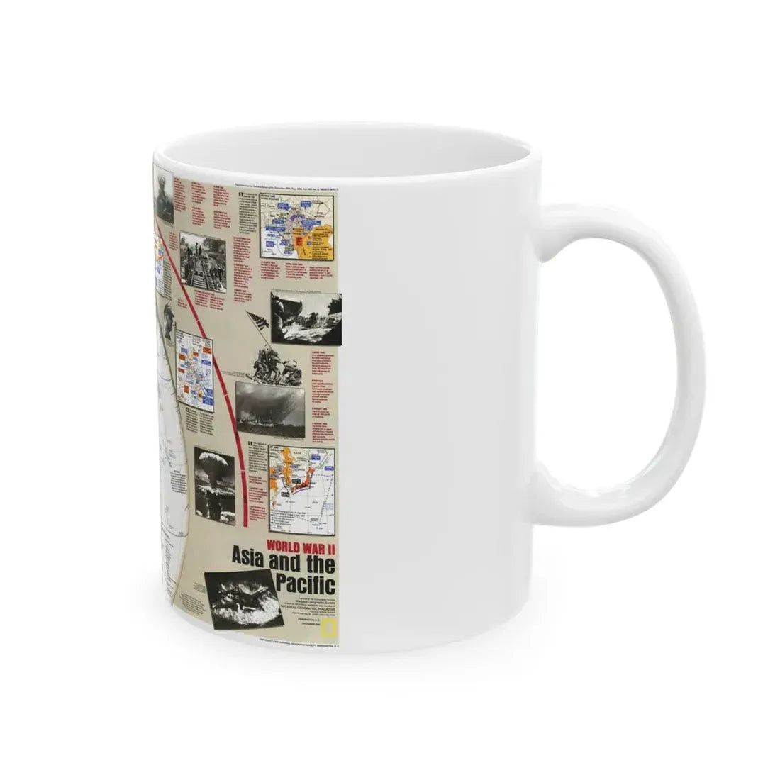 World War II- Asia and the Pacific (1991) (Map) White Coffee Mug - Go Mug Yourself