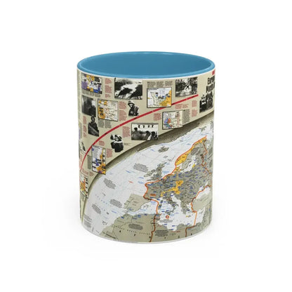 World War II- Europe and North Africa (1991) (Map) Accent Coffee Mug 11oz Light Blue - Go Mug Yourself