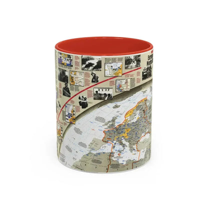 World War II- Europe and North Africa (1991) (Map) Accent Coffee Mug 11oz Red - Go Mug Yourself