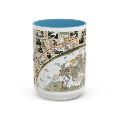 World War II- Europe and North Africa (1991) (Map) Accent Coffee Mug 15oz Light Blue - Go Mug Yourself