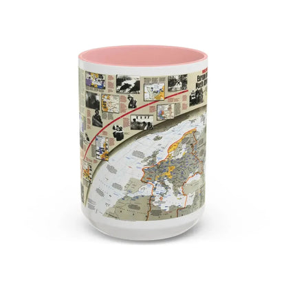 World War II- Europe and North Africa (1991) (Map) Accent Coffee Mug 15oz Pink - Go Mug Yourself
