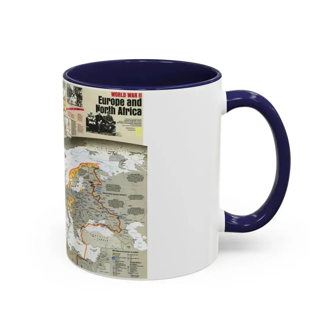 World War II- Europe and North Africa (1991) (Map) Accent Coffee Mug - Go Mug Yourself