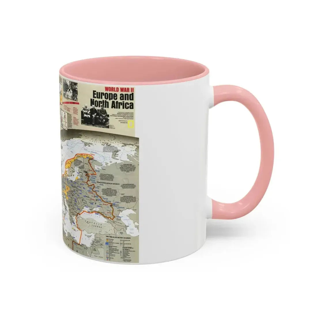 World War II- Europe and North Africa (1991) (Map) Accent Coffee Mug - Go Mug Yourself
