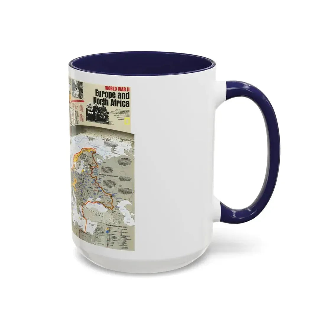 World War II- Europe and North Africa (1991) (Map) Accent Coffee Mug - Go Mug Yourself