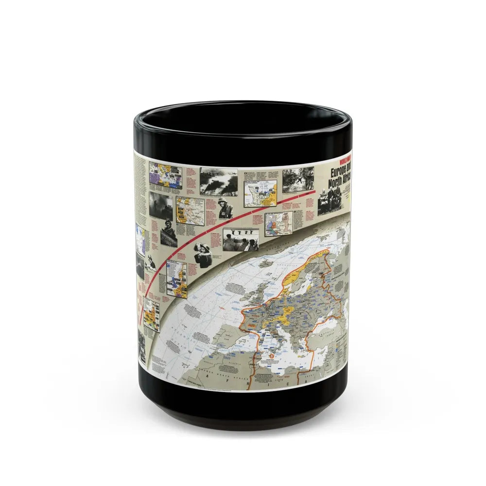 World War II- Europe and North Africa (1991) (Map) Black Coffee Mug-15oz-Go Mug Yourself