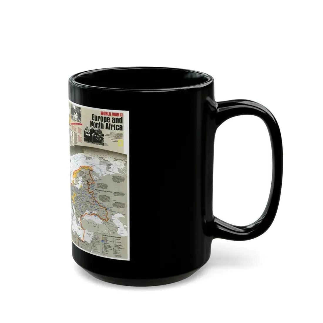 World War II- Europe and North Africa (1991) (Map) Black Coffee Mug - Go Mug Yourself