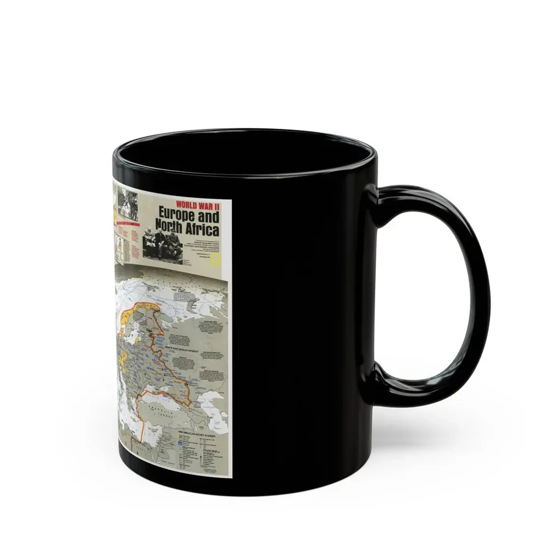 World War II- Europe and North Africa (1991) (Map) Black Coffee Mug - Go Mug Yourself