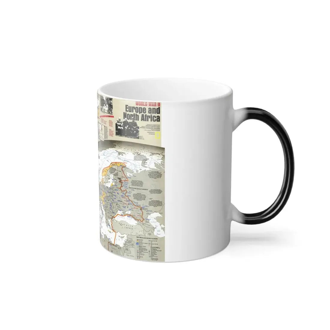 World War II- Europe and North Africa (1991) (Map) Color Changing Mug 11oz - Go Mug Yourself