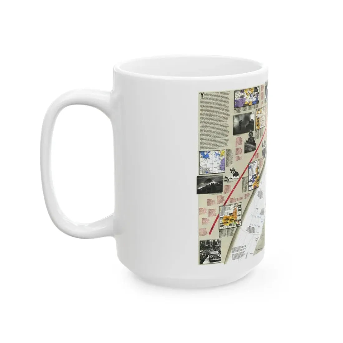 World War II- Europe and North Africa (1991) (Map) White Coffee Mug - Go Mug Yourself