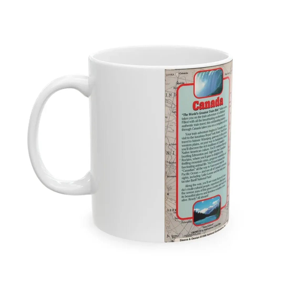 WORLDS GREATEST TRAIN RIDE VIDEOS CANADA (VHS COVER) - White Coffee Mug - Go Mug Yourself