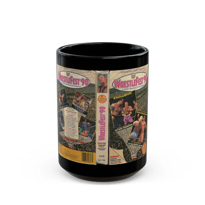 WRESTLEFEST 90 A WWF WRESTLING EXTRAVAGANZA (VHS COVER) - Black Coffee Mug-15oz-Go Mug Yourself