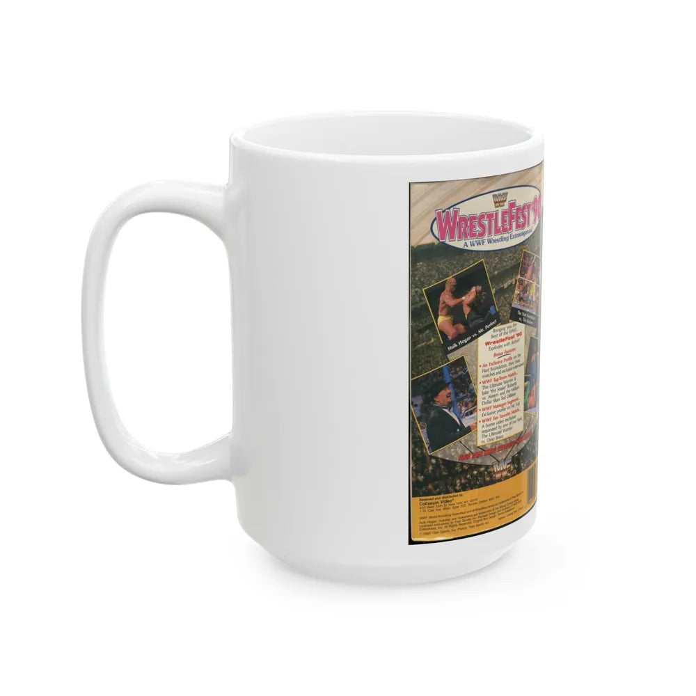 WRESTLEFEST 90 A WWF WRESTLING EXTRAVAGANZA (VHS COVER) - White Coffee Mug-Go Mug Yourself