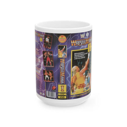 WRESTLEMANIA 1 (VHS COVER) - White Coffee Mug-15oz-Go Mug Yourself