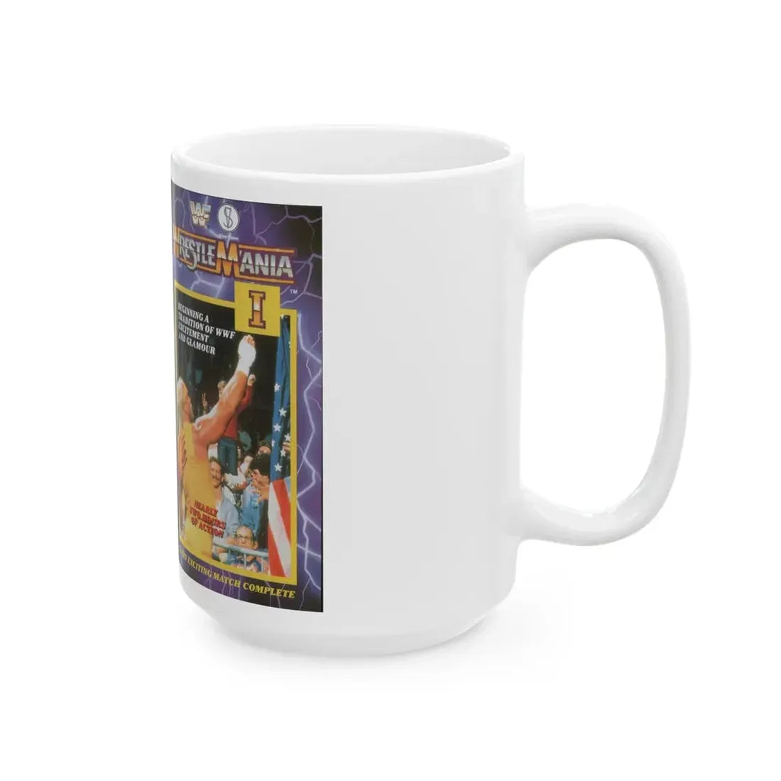 WRESTLEMANIA 1 (VHS COVER) - White Coffee Mug - Go Mug Yourself