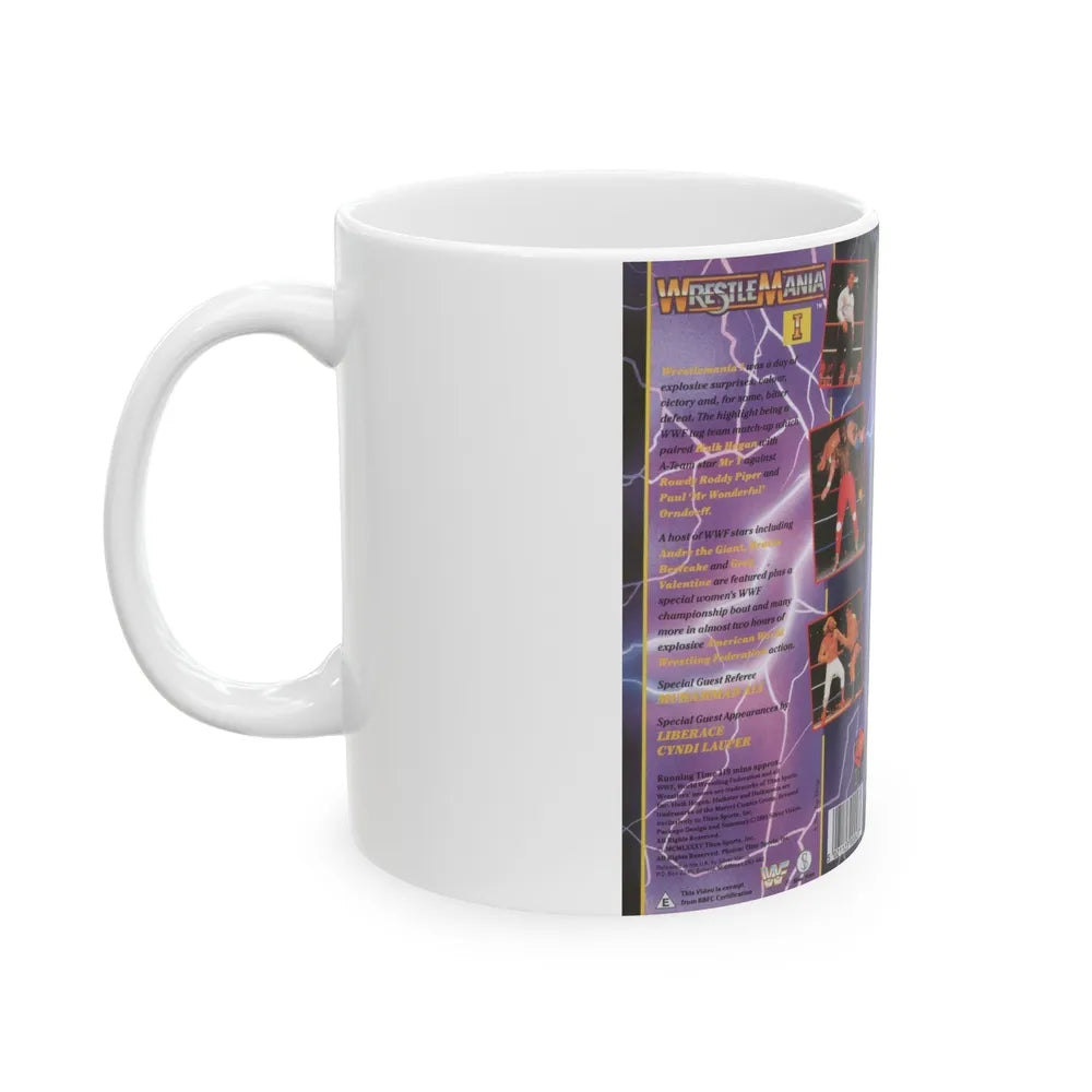 WRESTLEMANIA 1 (VHS COVER) - White Coffee Mug-Go Mug Yourself