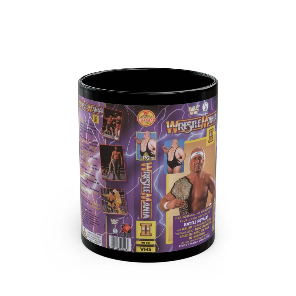 WRESTLEMANIA 2 (VHS COVER) - Black Coffee Mug-11oz-Go Mug Yourself