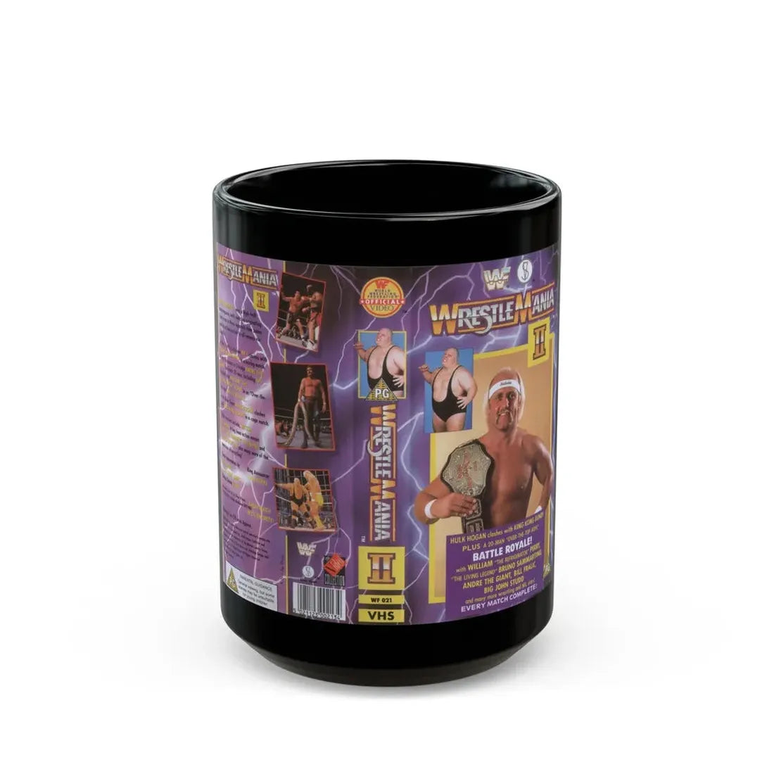 WRESTLEMANIA 2 (VHS COVER) - Black Coffee Mug 15oz - Go Mug Yourself