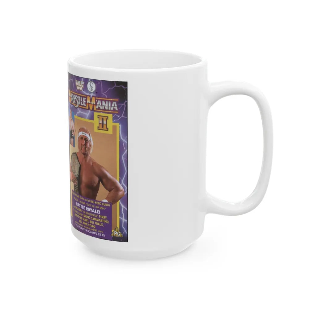 WRESTLEMANIA 2 (VHS COVER) - White Coffee Mug-Go Mug Yourself