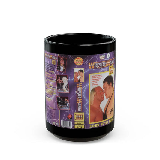 WRESTLEMANIA 3 (VHS COVER) - Black Coffee Mug-15oz-Go Mug Yourself