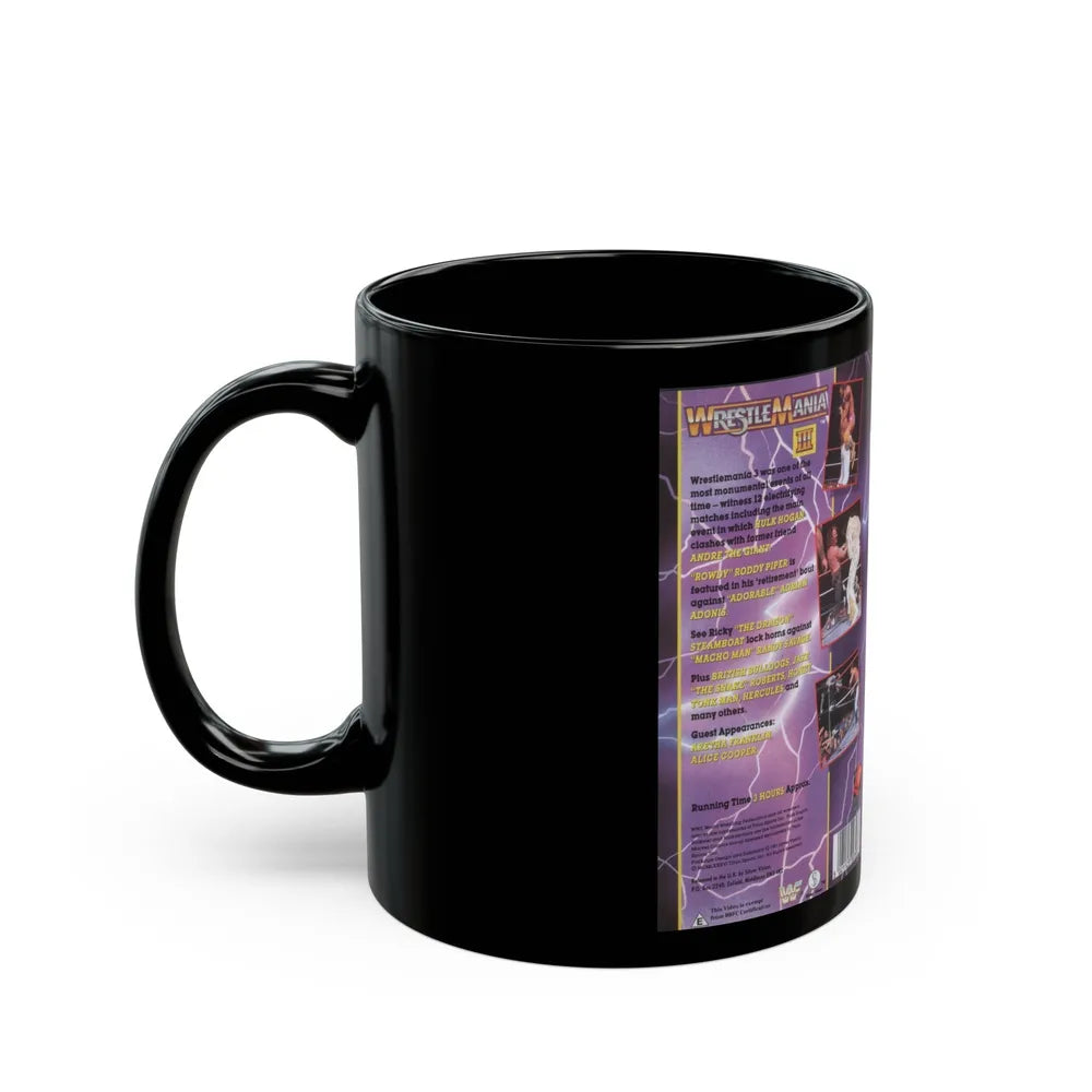 WRESTLEMANIA 3 (VHS COVER) - Black Coffee Mug-Go Mug Yourself