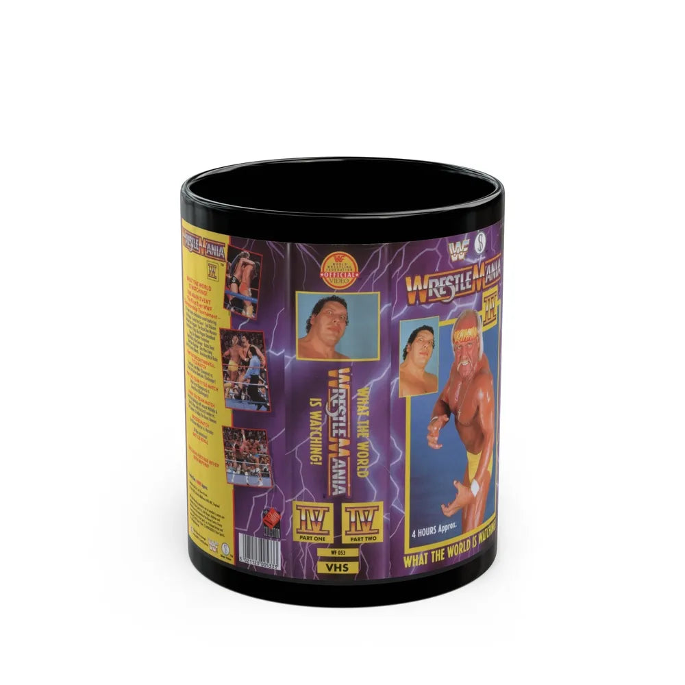 WRESTLEMANIA 4 (VHS COVER) - Black Coffee Mug-11oz-Go Mug Yourself