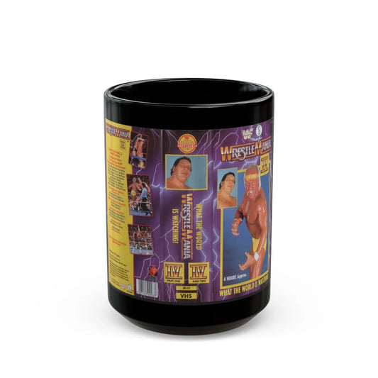 WRESTLEMANIA 4 (VHS COVER) - Black Coffee Mug-15oz-Go Mug Yourself