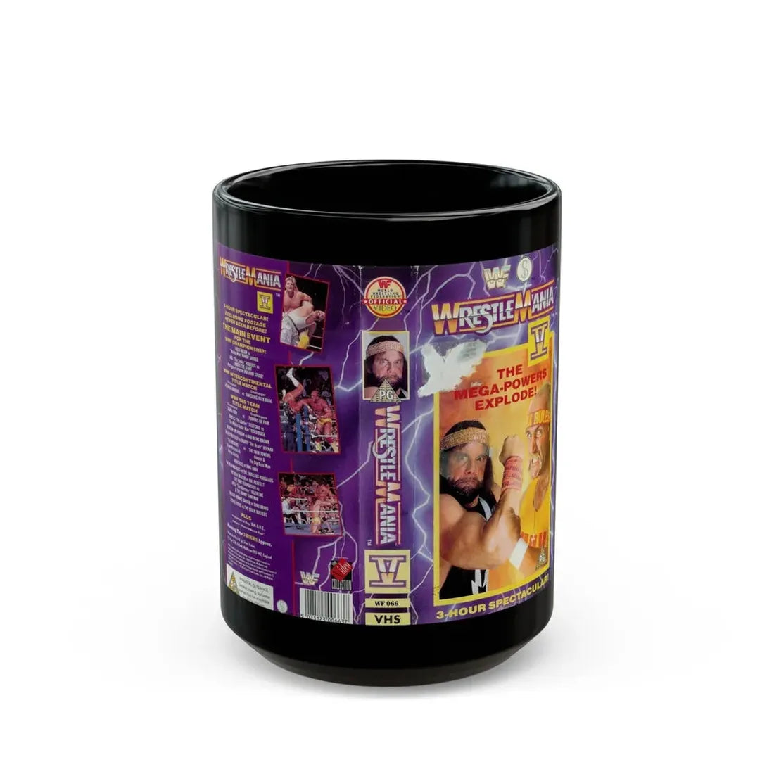 WRESTLEMANIA 5 (VHS COVER) - Black Coffee Mug 15oz - Go Mug Yourself