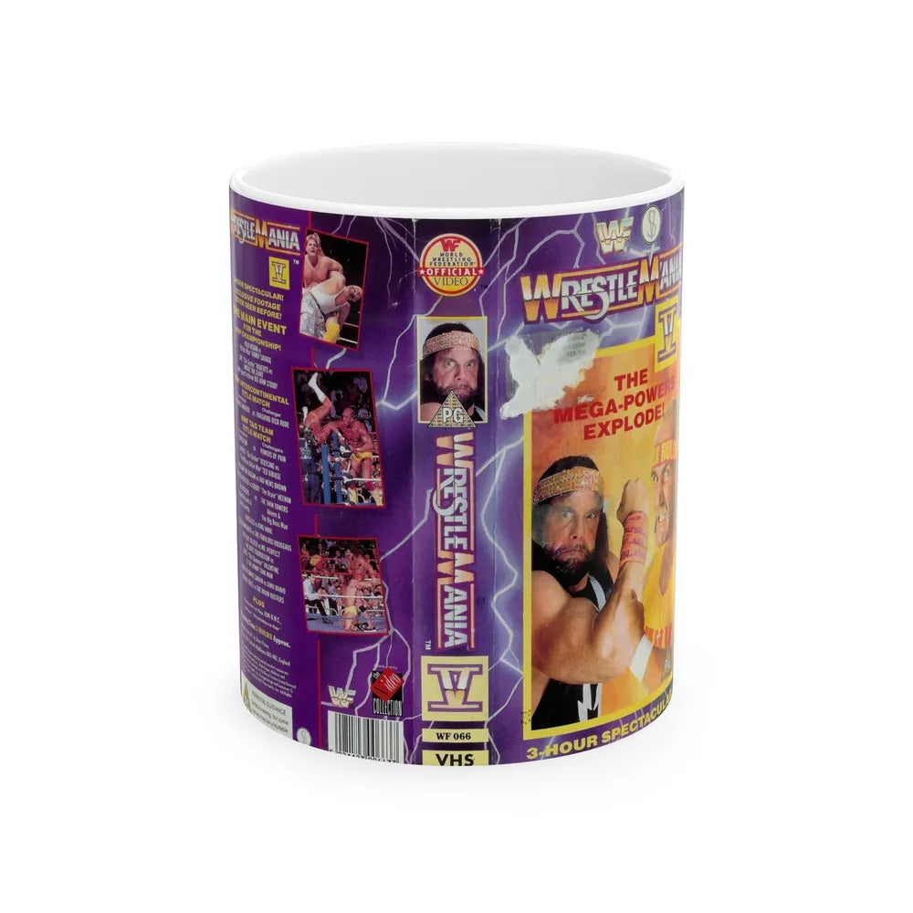 WRESTLEMANIA 5 (VHS COVER) - White Coffee Mug-11oz-Go Mug Yourself