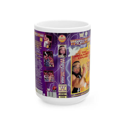 WRESTLEMANIA 5 (VHS COVER) - White Coffee Mug-15oz-Go Mug Yourself