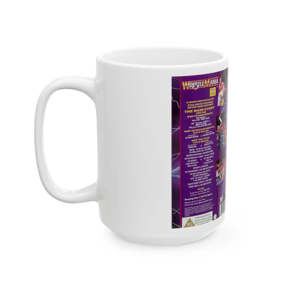 WRESTLEMANIA 5 (VHS COVER) - White Coffee Mug-Go Mug Yourself