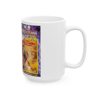 WRESTLEMANIA 5 (VHS COVER) - White Coffee Mug-Go Mug Yourself