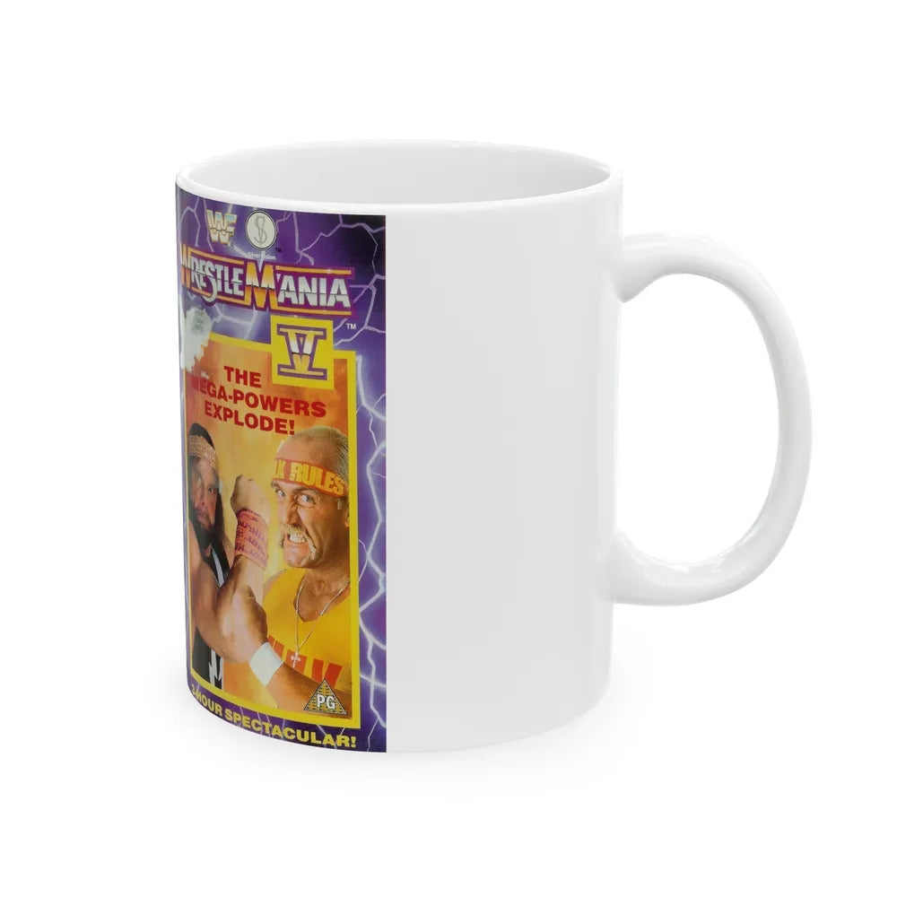 WRESTLEMANIA 5 (VHS COVER) - White Coffee Mug-Go Mug Yourself