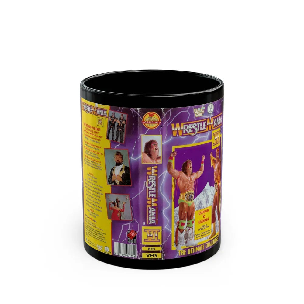 WRESTLEMANIA 6 (VHS COVER) - Black Coffee Mug-11oz-Go Mug Yourself